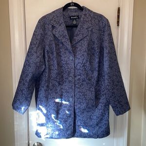 Brocade Denim&Co Blue Corduroy Jacket 1X